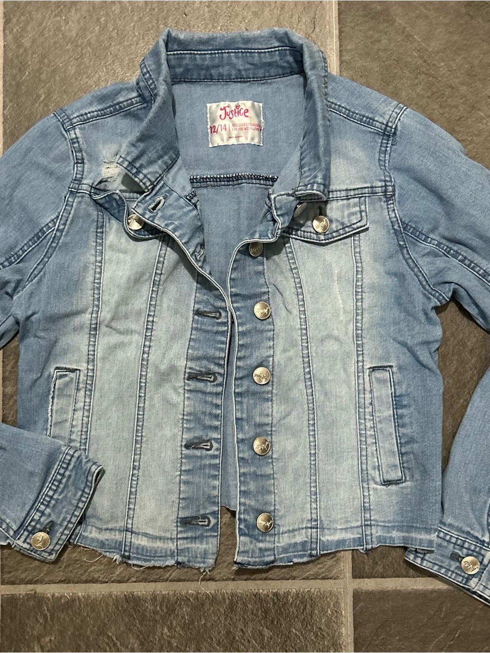 Justice Light Blue Denim Jacket for Girls